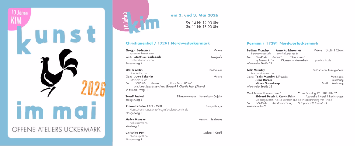kim – kunst im mai 2026 | OFFENE ATELIERS UCKERMARK