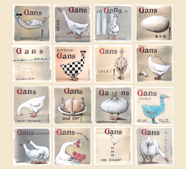 Künstlermemory „GANS originell“ von Heike Munser